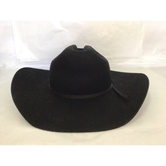 Stetson Black Cattleman Cowboy Western Hat Fur Felt Size 7 1/4 Pre Owned - Picture 1 of 7